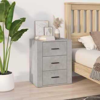 vidaXL Vidaxl - Mesita De Noche Madera Contrachapada Gris Hormig&oacute;n 50x36x60 Cm