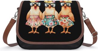 Generic Three French Hens Crossbody Bags for Women Shoulder Messenger Bag Purse Handbags