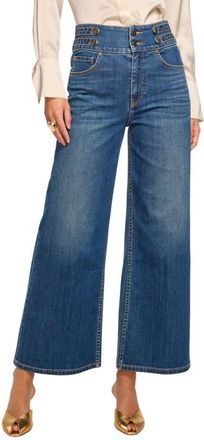 Ramy Brook Liv Crop Wide Leg Jeans in Medium Wash at Nordstrom, Size 32