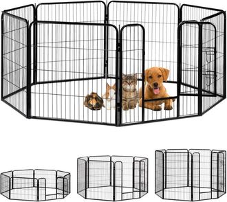 Relaxdays Relaxdays - Jaula Perro, Cachorro Y Animales Peque&ntilde;os Para Interior Y Exterior, Acero, Negro, 80 X 78 X 235 Cm