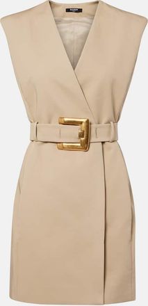 Balmain Belted cotton minidress