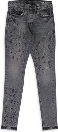 Purple Grey Embossed P001 Denim
