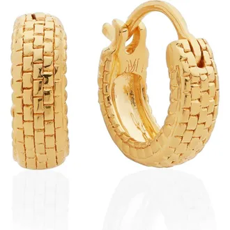 Monica Vinader Heirloom Huggie Earrings in Yellow Gold at Nordstrom