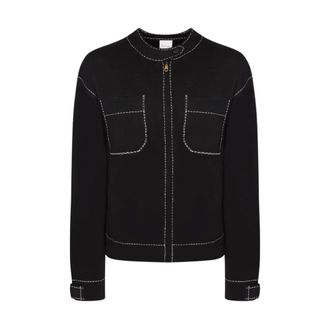 Paul Smith Giacca con cintura e impunture a contrasto - - Knitwear - Donna - Nero - S