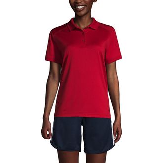 Lands End School Uniform Young Short Sleeve Rapid Dry Polo Shirt in Red at Nordstrom, Size X-Large