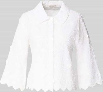 Apricot Slim Fit Hemdbluse mit 3/4-Arm in Ecru, Gr&ouml;&szlig;e XL