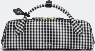 Alaia Ala&iuml;a Le Teckel gingham top-handle bag