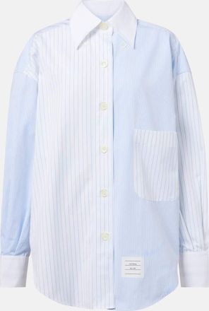 Thom Browne Camicia in popeline di cotone gessato