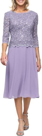 Alex Evenings Faux Two-Piece Cocktail Dress in Heather at Nordstrom, Size 18