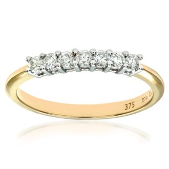 Diamant L'éternel 9ct geelgouden diamanten damesring