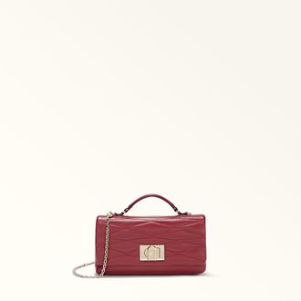 Furla 1927 Mini Bag L Ciliegia D Red Quilted Nappa Dattero Lux Calf Leather + Nappa Leather Woman