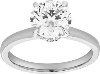 LuvMyJewelry Liora 14K Gold Round Lab Grown Diamond Hidden Halo Ring - 1.98 Ct in 14K White Gold at Nordstrom, Size 7.5