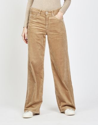 Gang Cordhose GANG 94CARLOTTA LONG, Damen, Gr. 27, N-Gr, beige (biscuit), Cord, Obermaterial: 47% Lyocell, 41% Baumwolle, 11% Polyester, 1% Elasthan, unifa