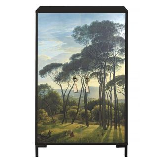 Really Nice Things Aparador MDF 2 puertas decorativas estampado Verdes naturales