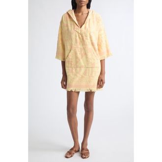 Zimmermann Pop Fringe Cotton Terry Jacquard Cover-Up Dress in Mango at Nordstrom, Size 2