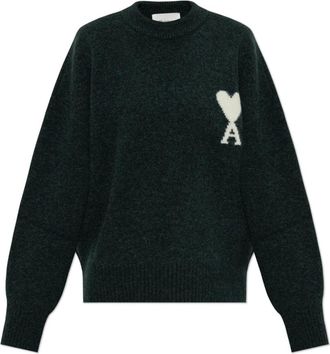Ami De Coeur Sweater - Dames - Ronde hals truien - Groen - S - Wol - Truien & Vesten