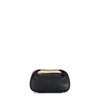Elisabetta Franchi Handbags, female, Black, Size: ONE SIZE Hobo Bag with Jewel Handle