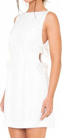 FORE COLLECTION Giana Bows Cocktail Mini Dress In White