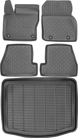 OEM Juego De Alfombrillas Para Ford Focus Iii Hatchback (2010-2018) - Alfombrilla Para Coche + Alfombrilla Para Maletero