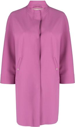 Herno concealed-fastening coat - women - Elastane/Polyamide - 40 - Pink