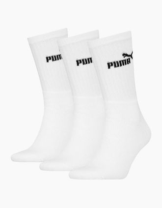 Puma Womens Puma Unisex Adult Crew Socks (Pack of 3) - White - Size: 2.5/3/3.5/4/4.5/5