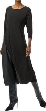 Joseph Ribkoff Print 3/4 Sleeve Trapeze Dress In Black