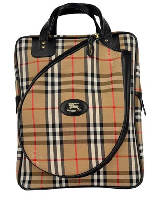 Burberry Beige Canvas Nova Check Tennis Bag (Authentic Pre-Loved)