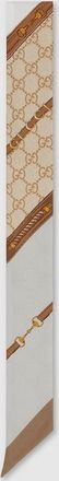 Gucci Printed Silk Ribbon, Beige, Silk