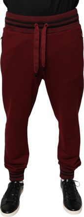Dolce & Gabbana Dark Red Cotton Men Jogger SweatMens Mens Pants (Pre-Owned)