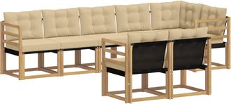 vidaXL Conjunto De Sof&aacute;s De Exterior 8 Uds. Y Beige Vidaxl
