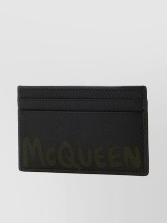 Alexander McQueen graffiti print leather cardholder