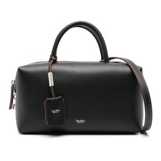 Max Mara Handbags, female, Black, Size: ONE SIZE Womens Shoulder Bag with Logo Print