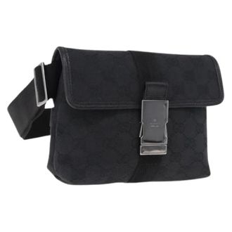 Gucci Pre-owned Vintage GG Canvas Belt Bag - Dames - Pre-owned - Zwart - Maat: ONE Size Leer