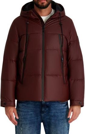Karl Lagerfeld Hooded Puffer Jacket in Wine at Nordstrom Rack, Size Xx-Large