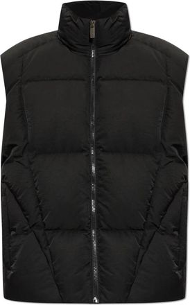 Off-white Ge&iuml;soleerd Vest Met Opstaande Kraag - Heren - Bodywarmers - Zwart - M - Leer - Jassen