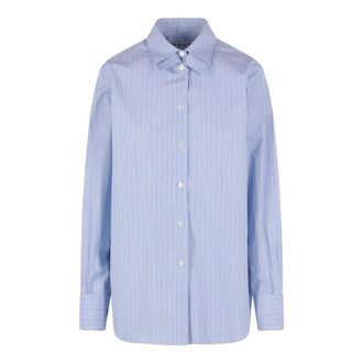 R&oacute;he Shirts, female, Blue, Size: 2XS Striped Button-Up Shirt