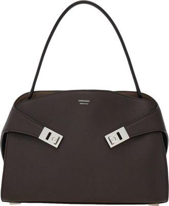 Ferragamo Dark Brown Hug Leather Bag