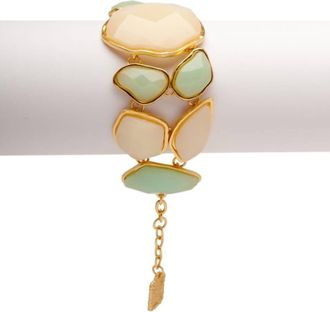 Karine Sultan Womens Statement Bracelet In Green / Cream