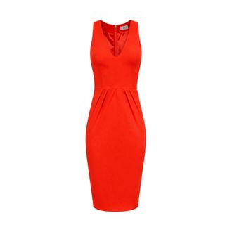 Elisabetta Franchi Abito in crepe leggero - Dames - Feestkleedjes - Rood - M - Polyester - Kleedjes