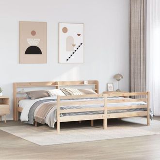 vidaXL Estructura De Cama Con Cabecero Madera Maciza De Pino 200x200cm Vidaxl