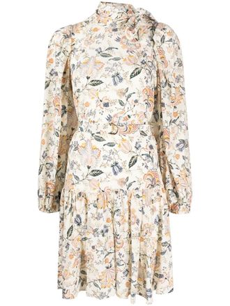 Ulla Johnson floral-print bow-detail dress - Neutrals