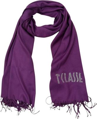 Alviero Martini 1A Classe Logo Strass Stola - Dames - Wintersjaals - Paars - ONE Size - Polyester - Accessoires