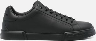 Dolce & Gabbana Mens Leather Portofino Sneakers Black - Size: 9.5