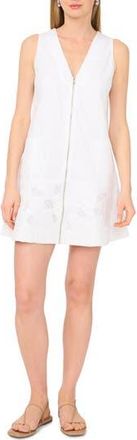 1.State Zip Front Eyelet Embroidered Minidress in Ultra White at Nordstrom Rack, Size X-Small