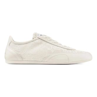 Jimmy Choo London Sneakers, female, White, Size: 10 US Sunny Lace Low-Top Trainers