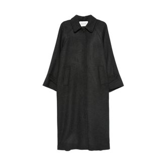Mark Kenly Domino Tan Dark Grey Raglan Coat with Collared Neck