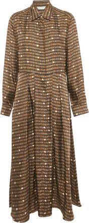 Max Mara Abito midi Emmy con stampa - Marrone