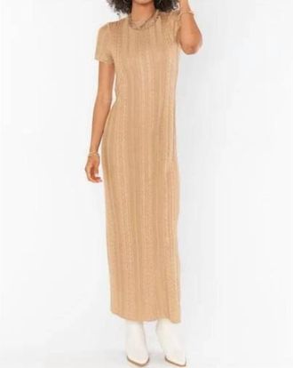Show me your Mumu Valleta Midi Dress In Gold Shimmer Knit