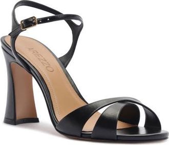 Arezzo Dina Flare Heel Sandal in Black at Nordstrom, Size 6.5
