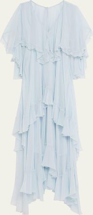 LoveShackFancy Collia Silk Chiffon Maxi Dress